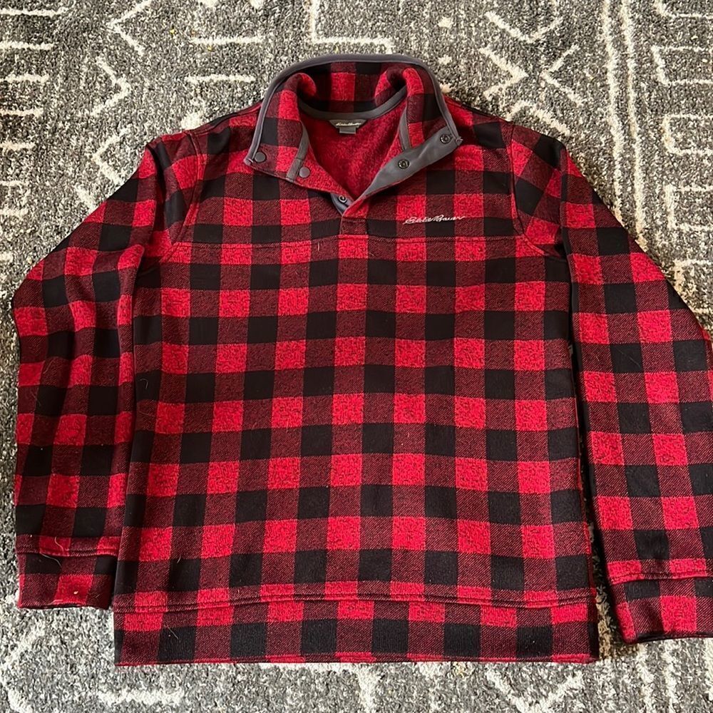 Eddie Bauer Flannel style quarter button up, size M